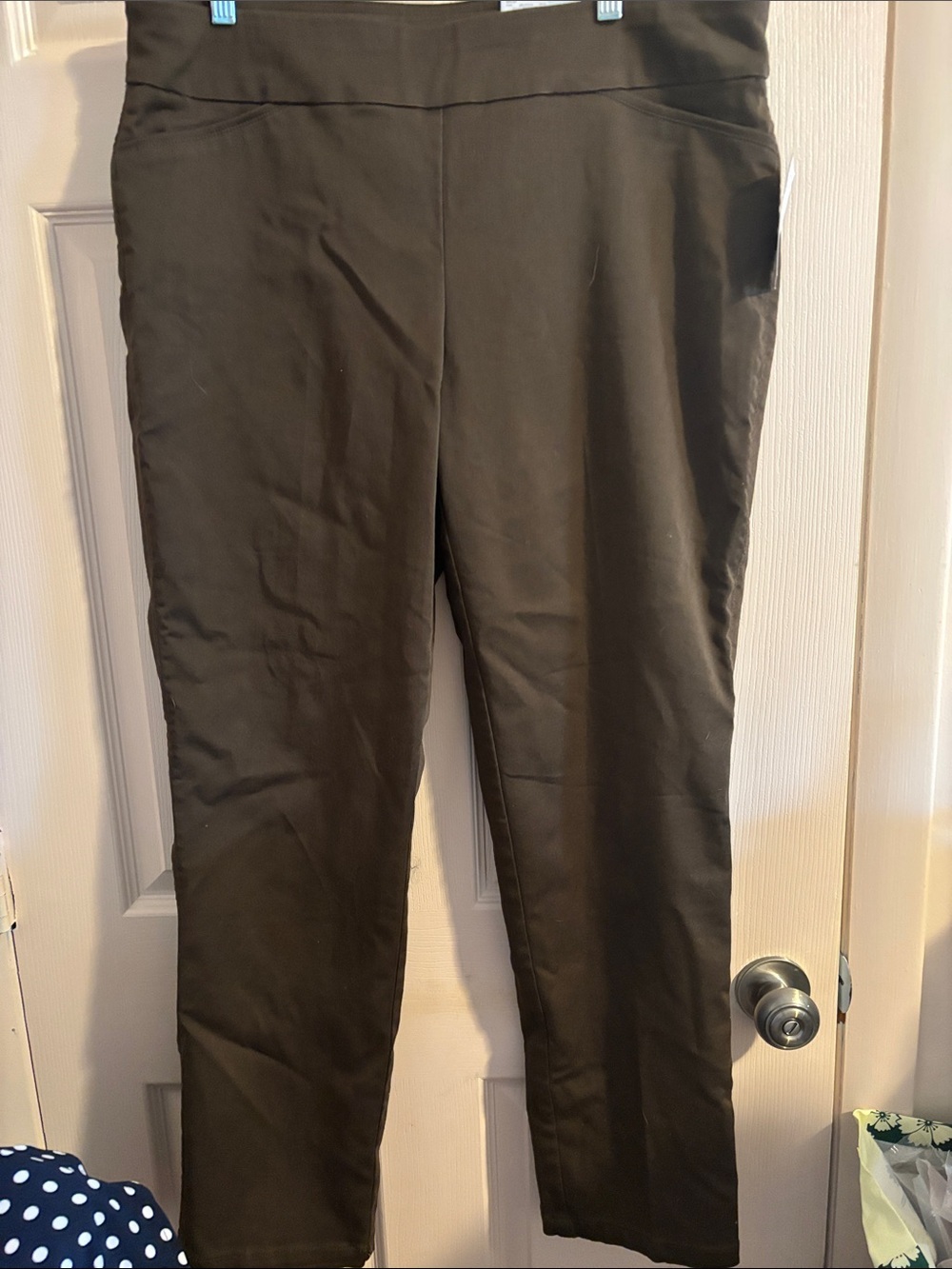 croft & barrow dark brown straight-leg trousers